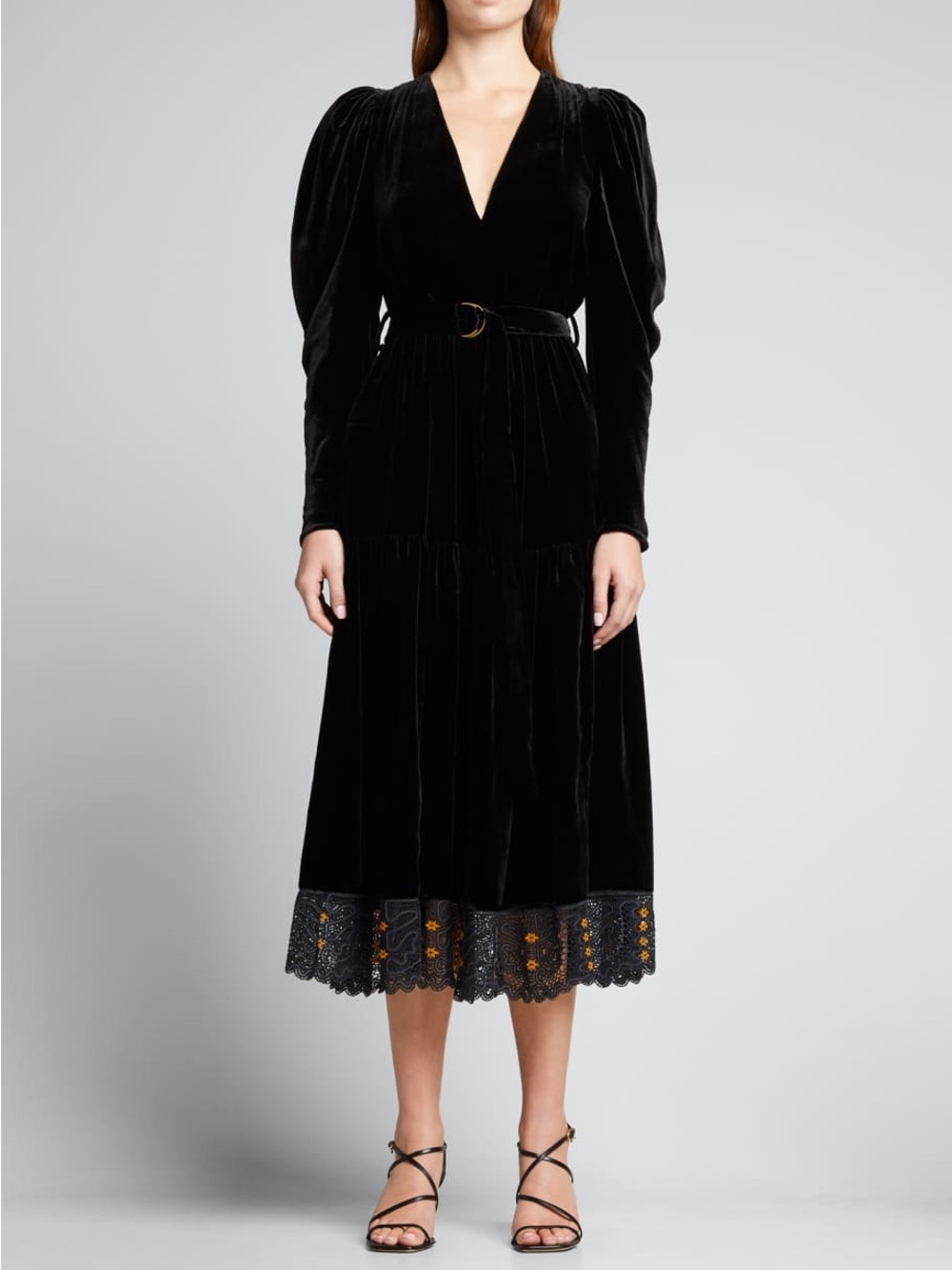 Ulla Johnson Lena Belted Midi Dress Women's Size 12